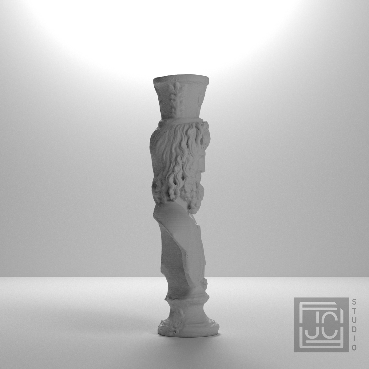 Serapis Bust after the Graeco-Roman Museum Alexandria, studio 90 degree view
