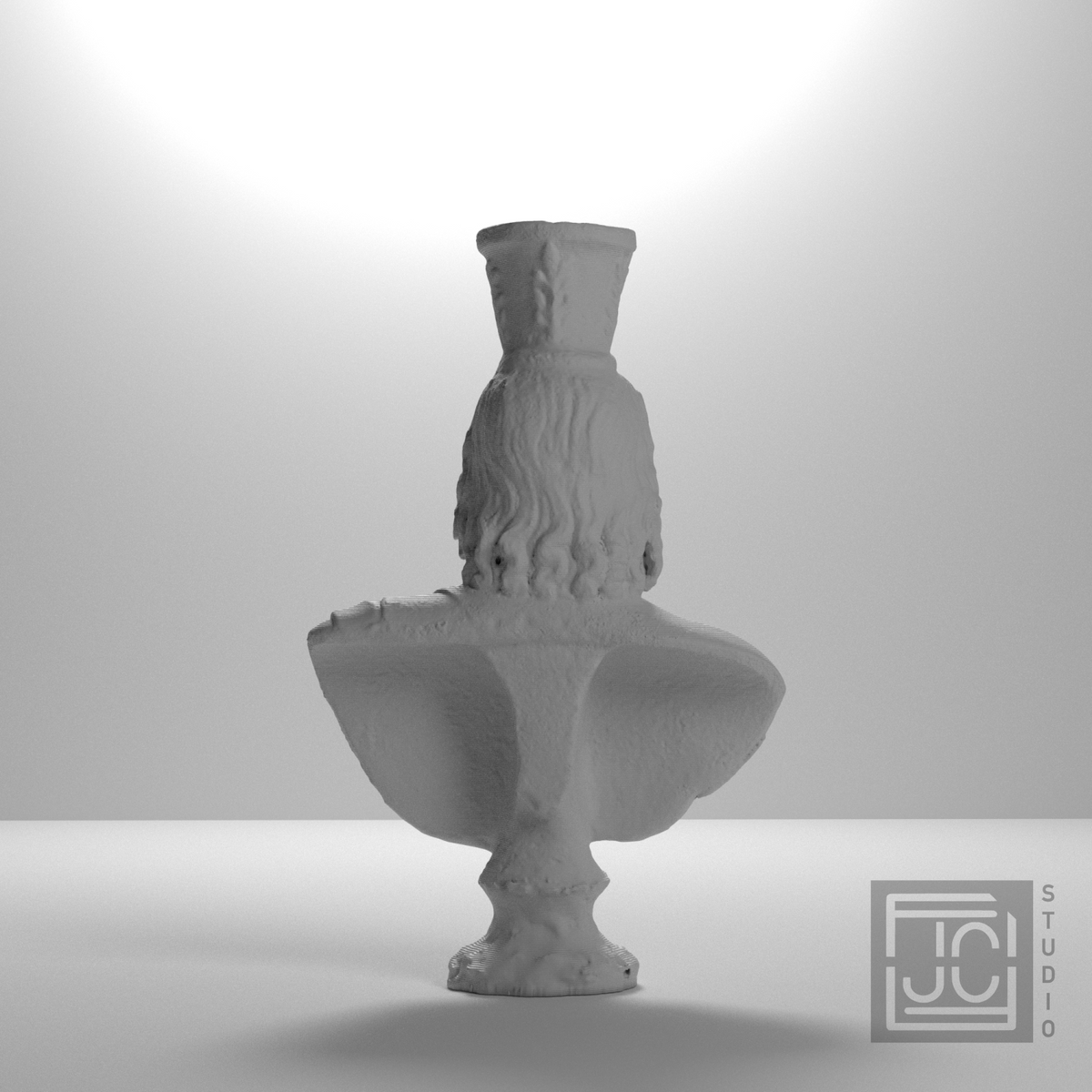 Serapis Bust after the Graeco-Roman Museum Alexandria, studio 180 degree view