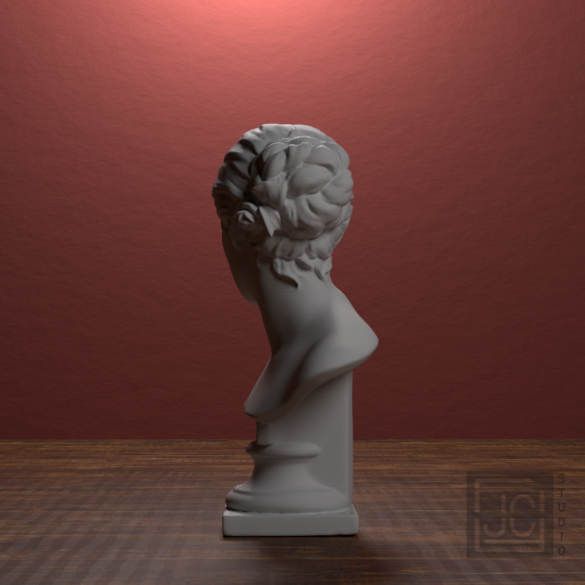 Agathe Naumann Bust, library 270 degree view