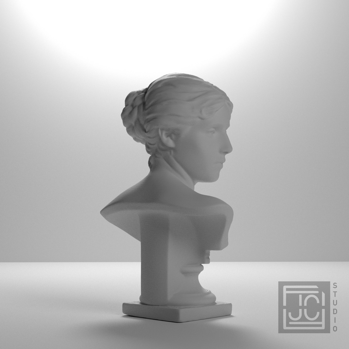 Agathe Naumann Bust, studio 135 degree view