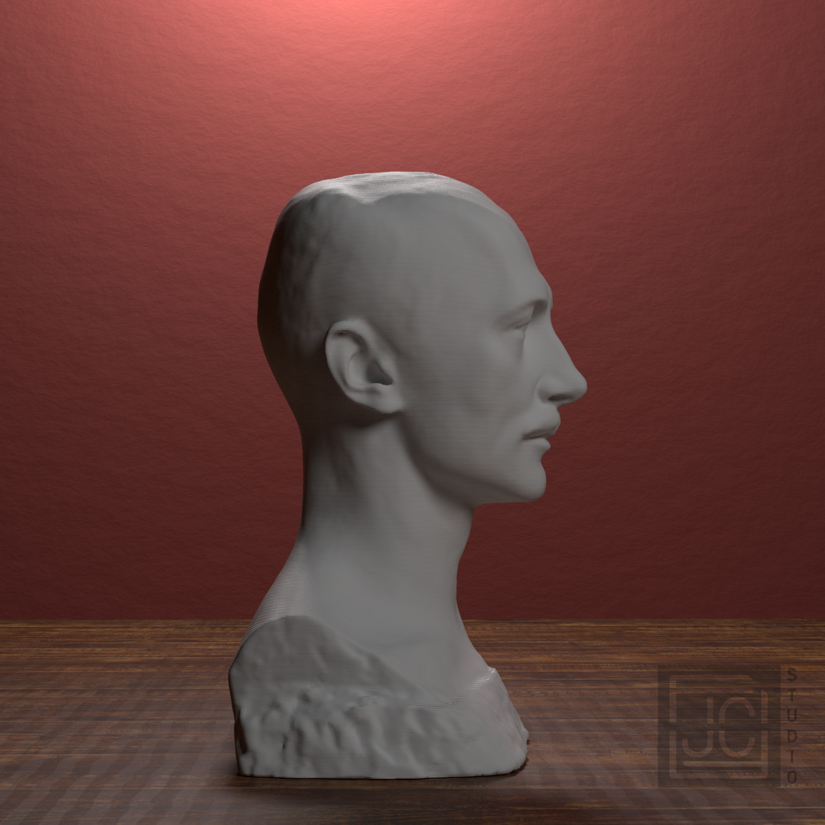 Franciszek Xawery Puslowski Bust, library 90 degree view