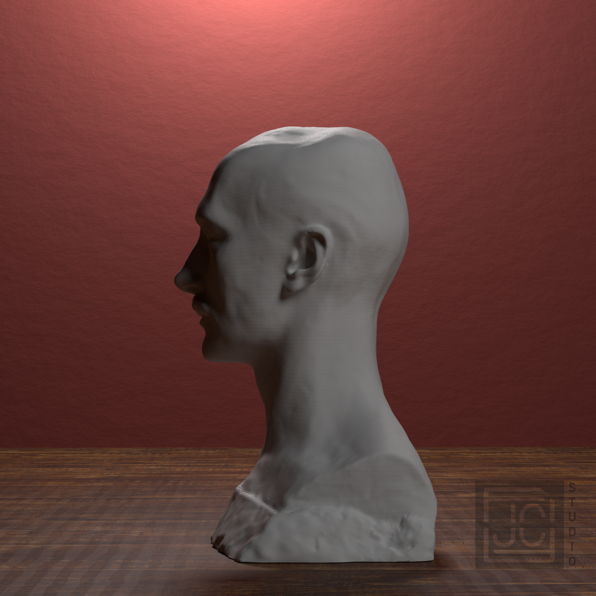 Franciszek Xawery Puslowski Bust, library 270 degree view