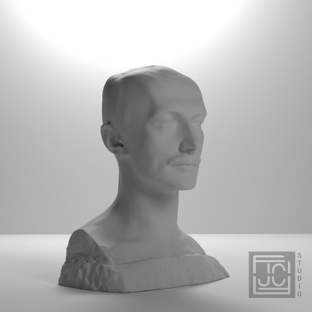 Franciszek Xawery Puslowski Bust, studio 45 degree view