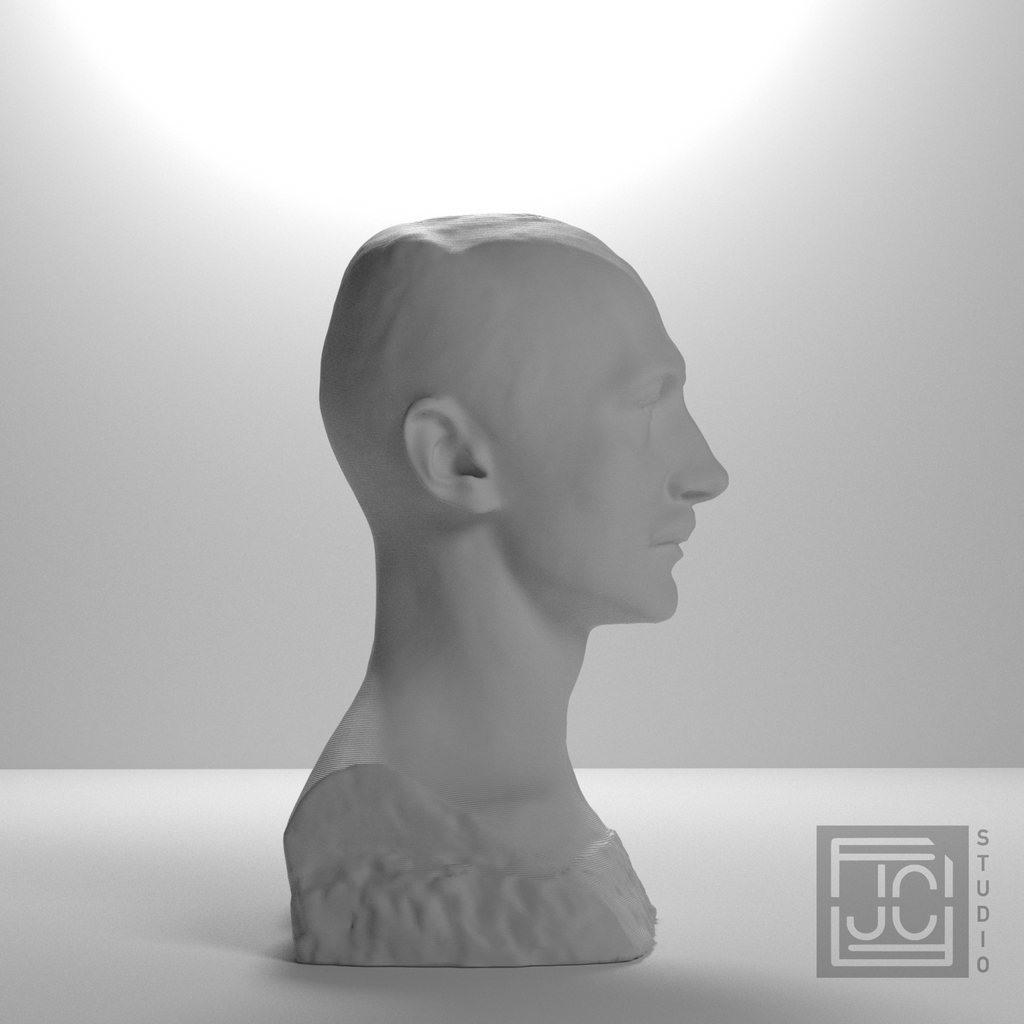 Franciszek Xawery Puslowski Bust, studio 90 degree view