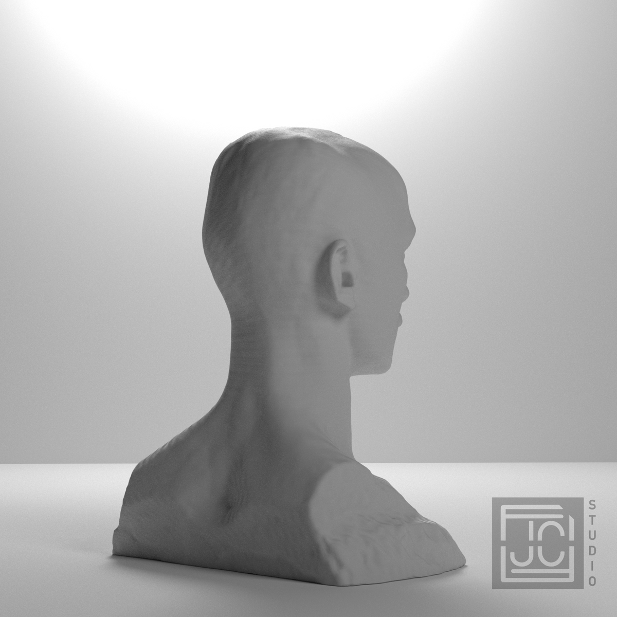 Franciszek Xawery Puslowski Bust, studio 135 degree view