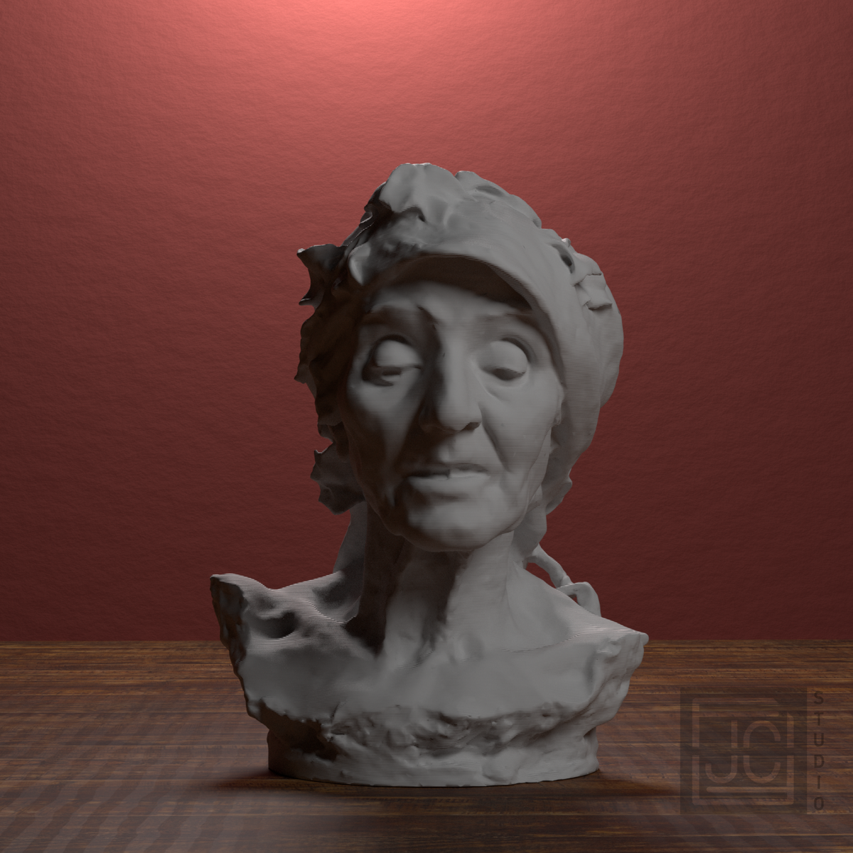 La Tradicio Elderly Woman Bust after Agusti Querol, library 0 degree view