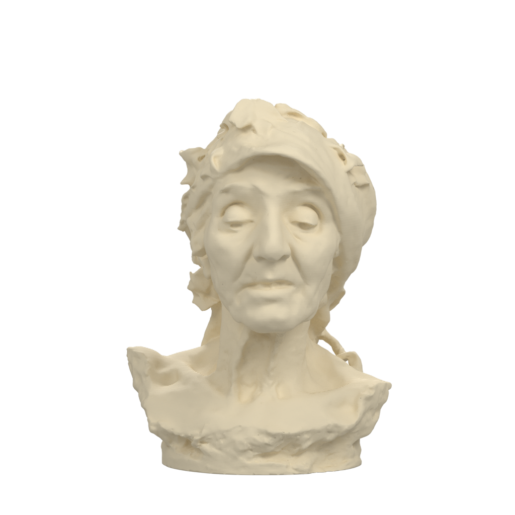 La Tradicio Elderly Woman Bust after Agusti Querol, Ivory White finish