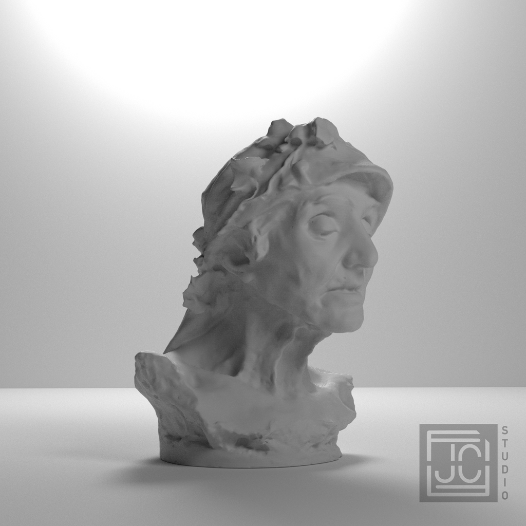 La Tradicio Elderly Woman Bust after Agusti Querol, studio 45 degree view