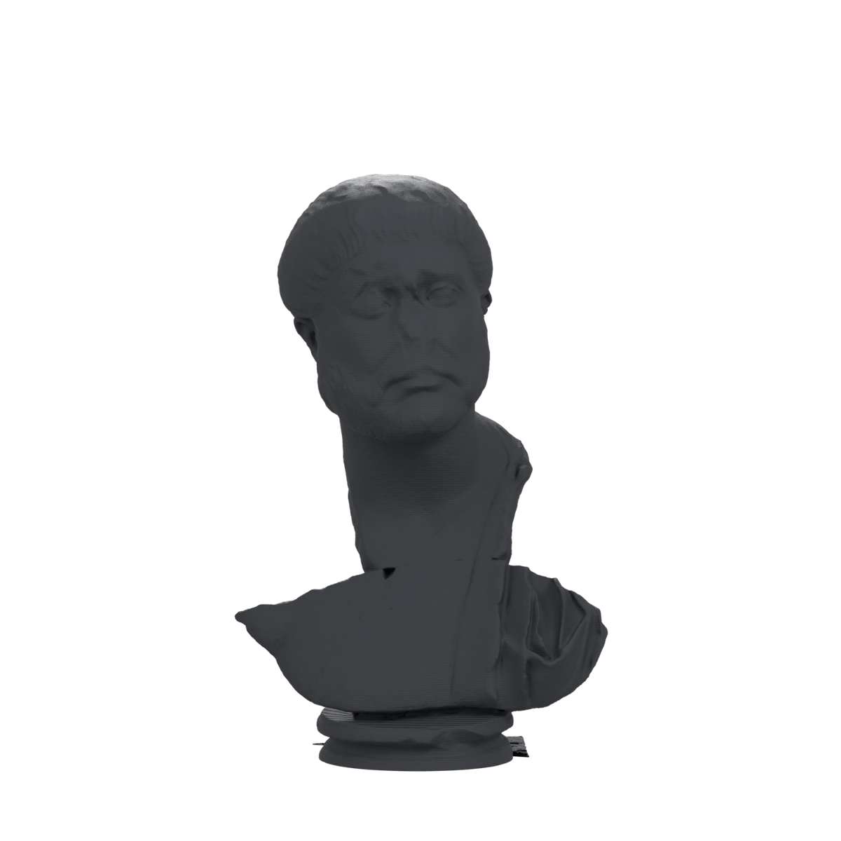Roman Male Bust from Tarraco, MNAT45593, Charcoal Black finish
