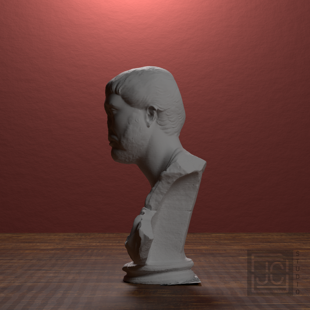 Roman Male Bust from Tarraco, MNAT45593, library 270 degree view