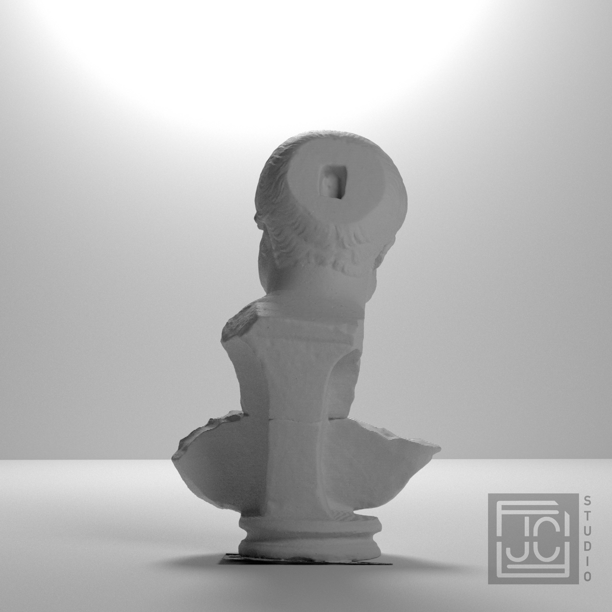 Roman Male Bust from Tarraco, MNAT45593, studio 180 degree view