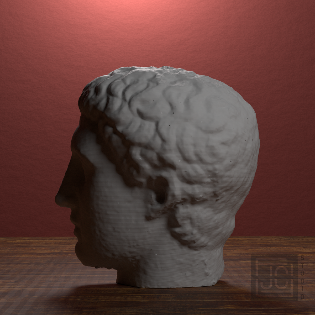 Early Roman Portrait Head of a Young Man, Marlay collection, library 270 degree view