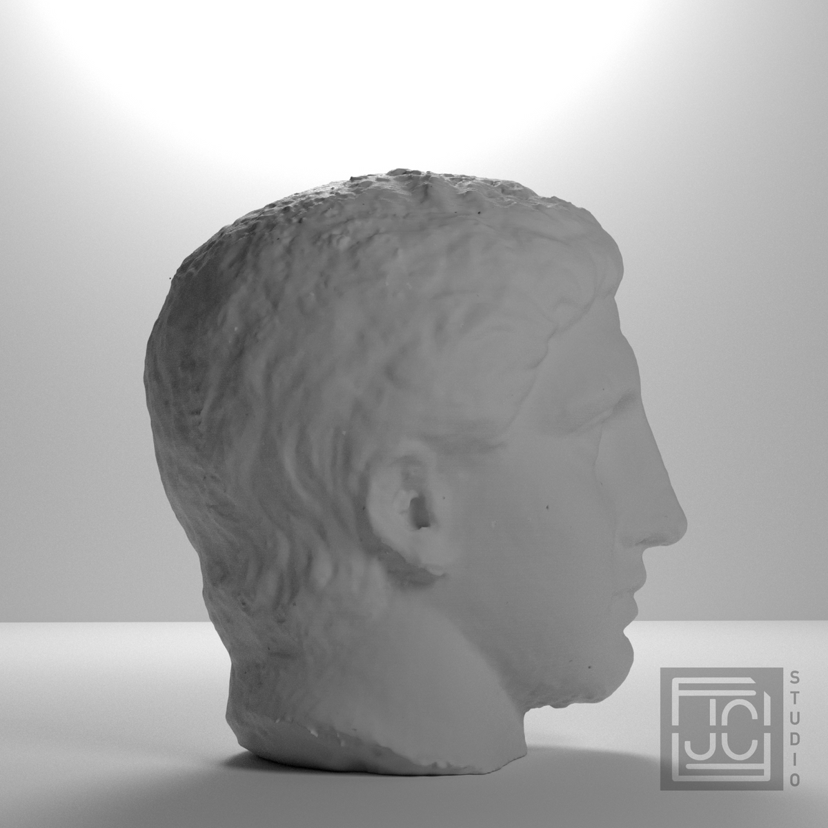 Early Roman Portrait Head of a Young Man, Marlay collection, studio 90 degree view