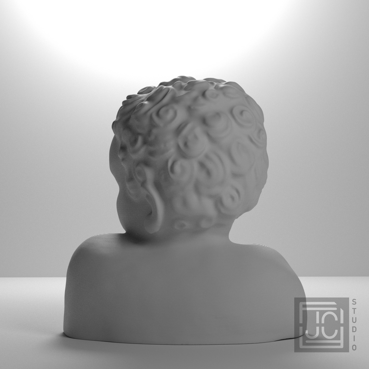 Historic Child Bust after the Hunt Museum, studio 180 degree view