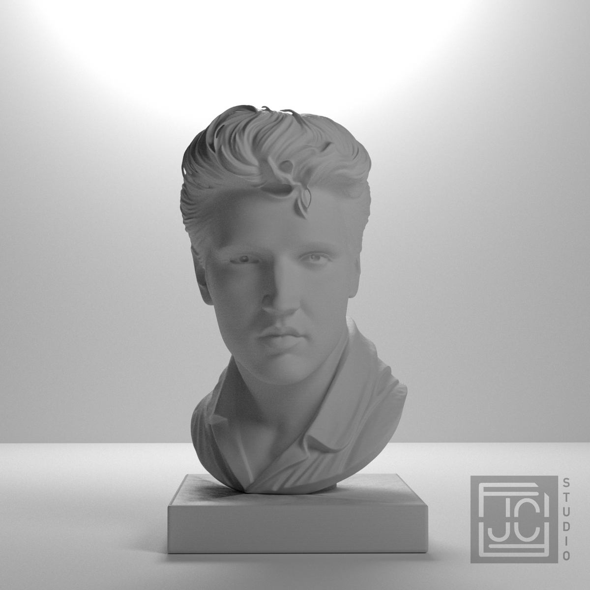 Elvis Presley Bust, studio 0 degree view
