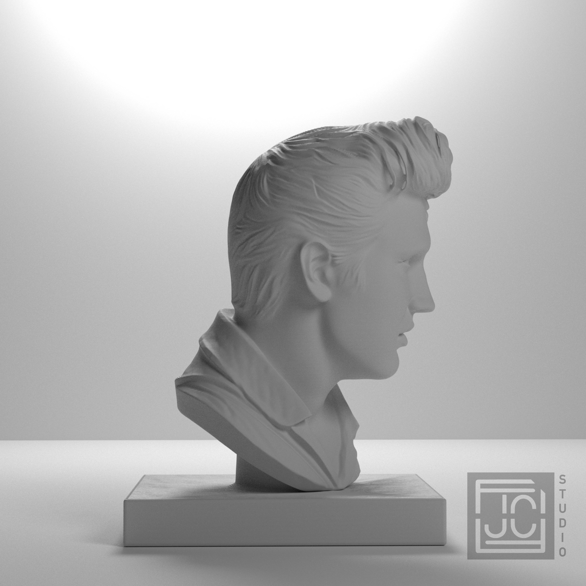 Elvis Presley Bust, studio 90 degree view