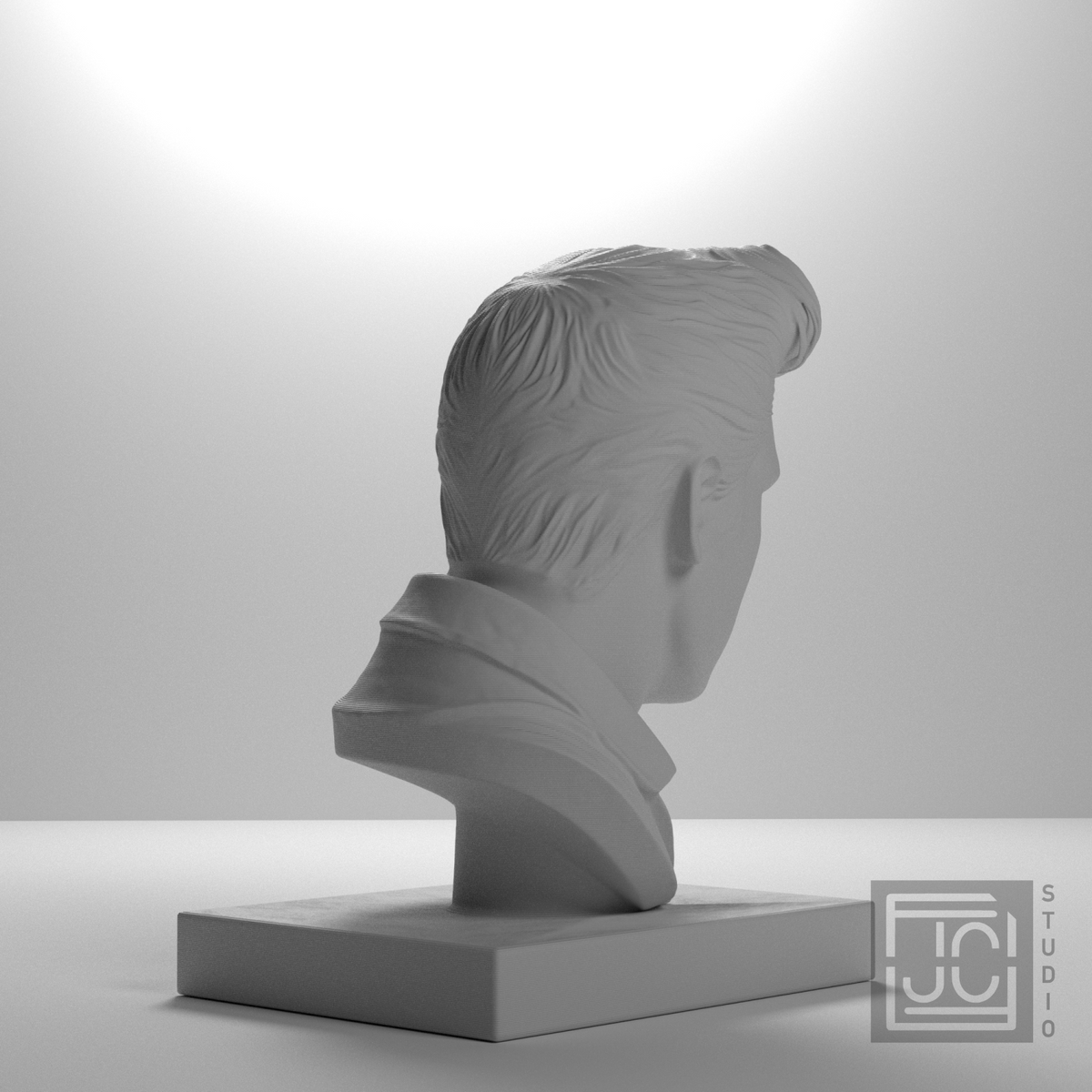 Elvis Presley Bust, studio 135 degree view