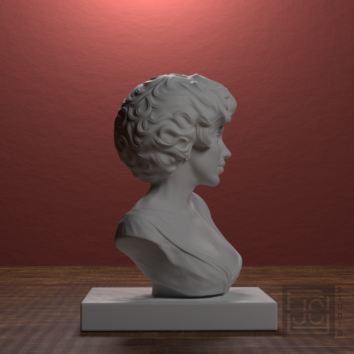 Marilyn Monroe Bust, library 90 degree view