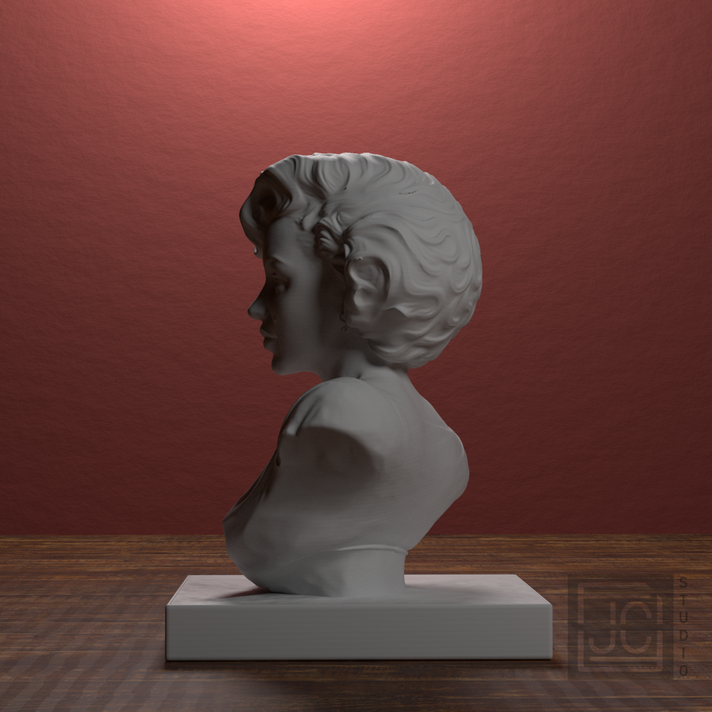 Marilyn Monroe Bust, library 270 degree view