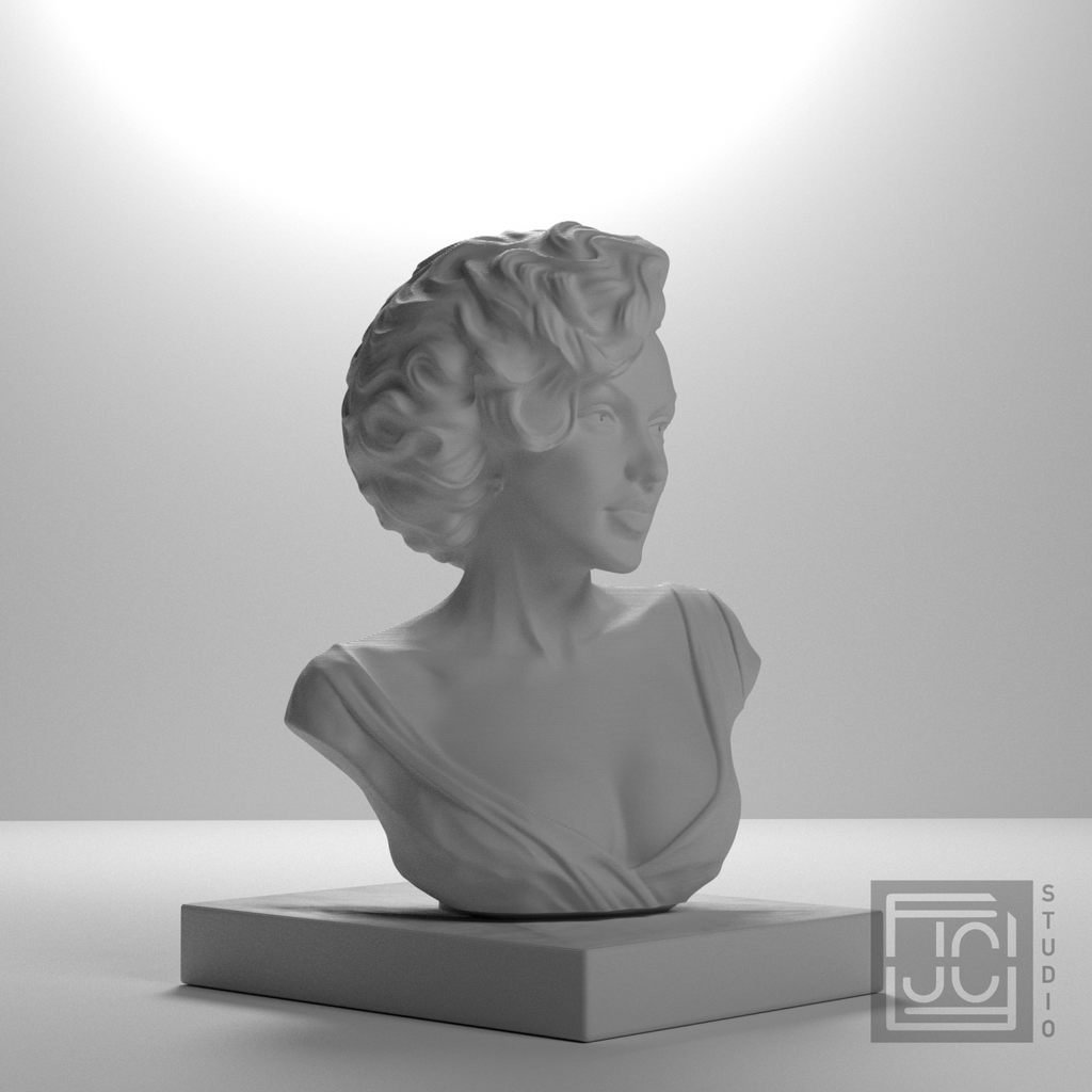 Marilyn Monroe Bust, studio 45 degree view