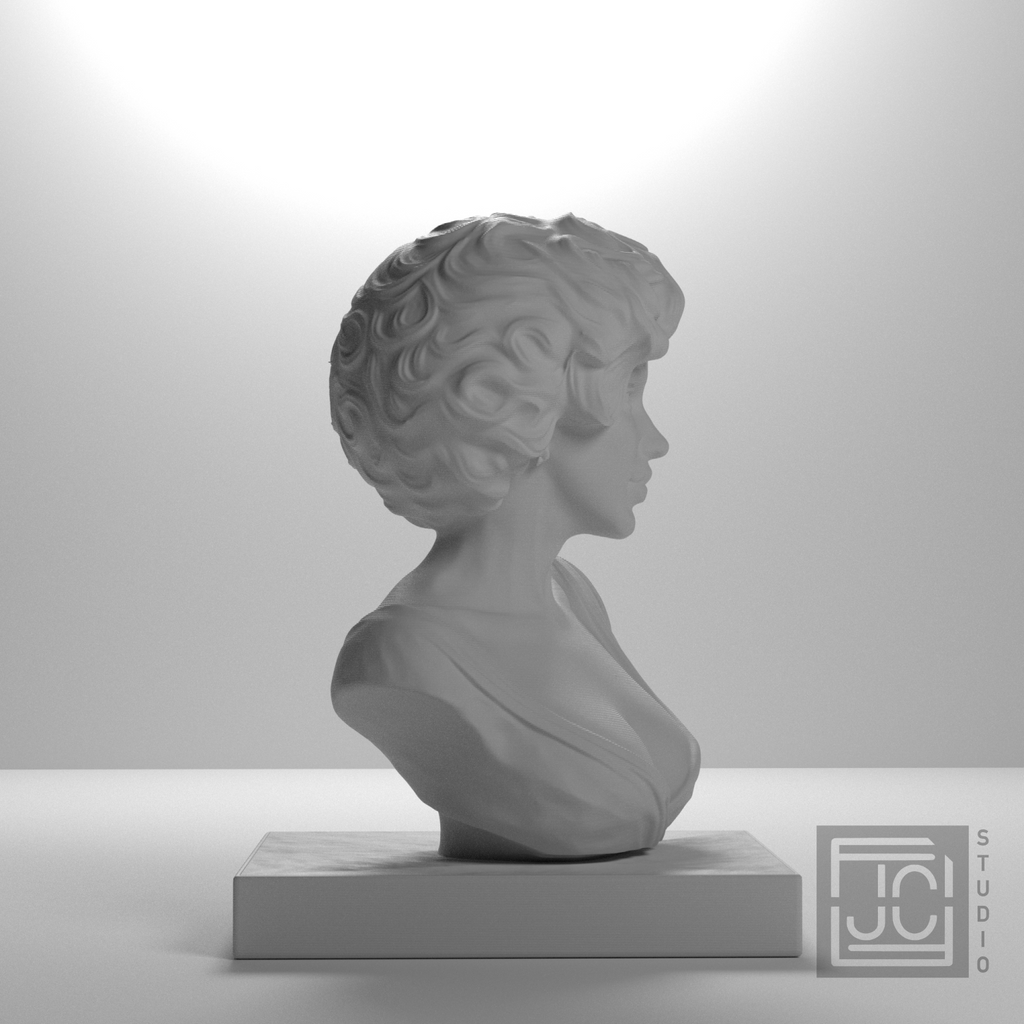 Marilyn Monroe Bust, studio 90 degree view