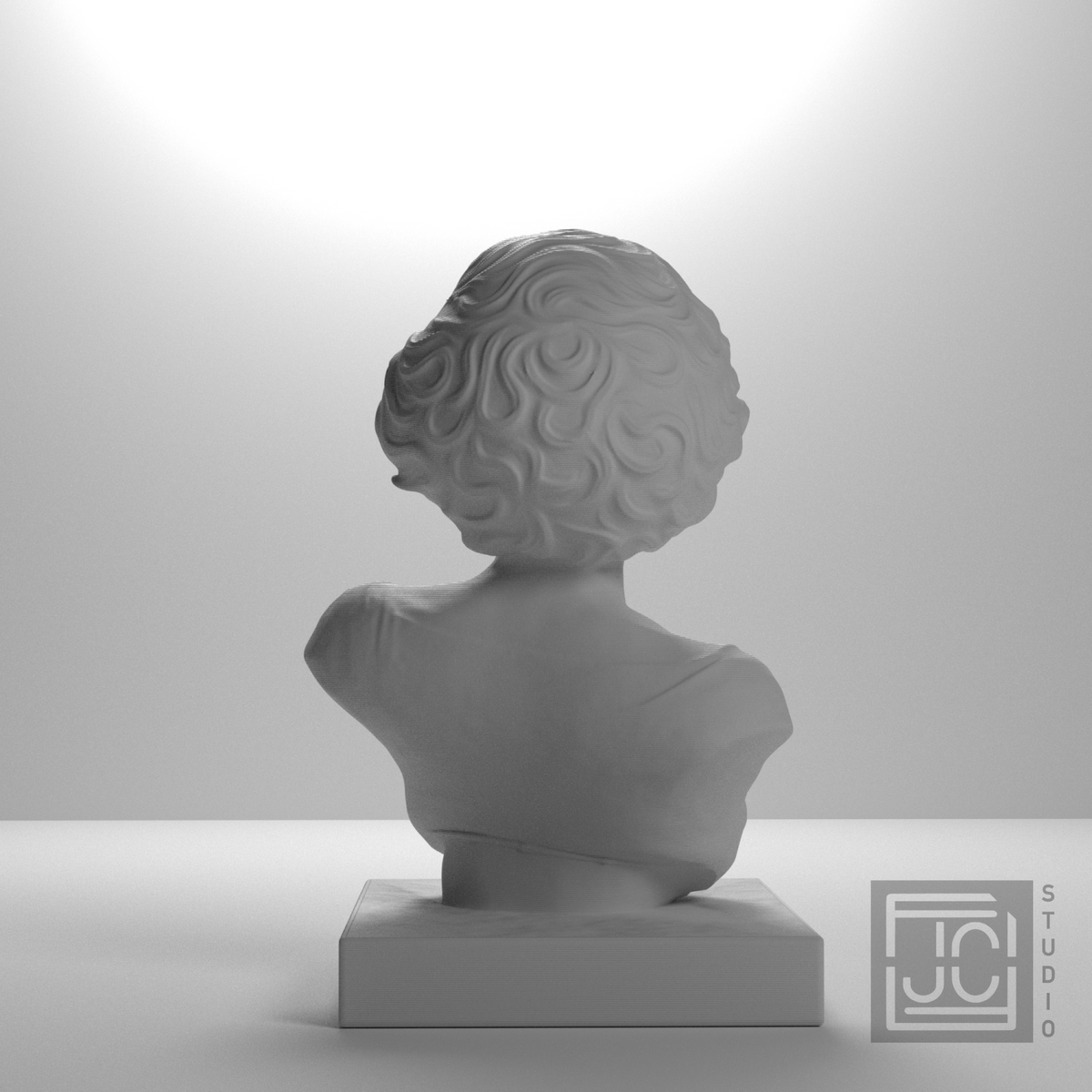 Marilyn Monroe Bust, studio 180 degree view