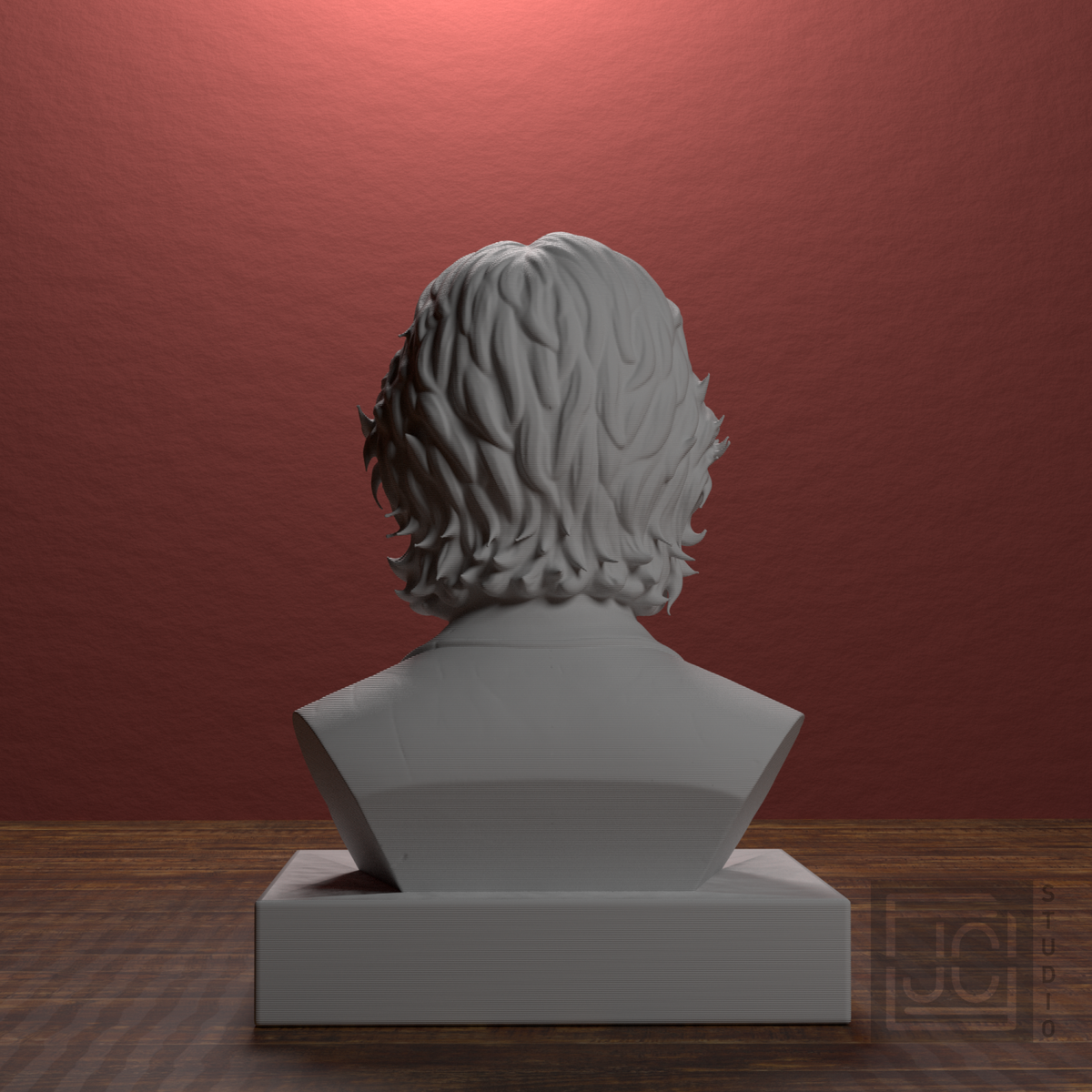 Mick Jagger Bust, library 180 degree view
