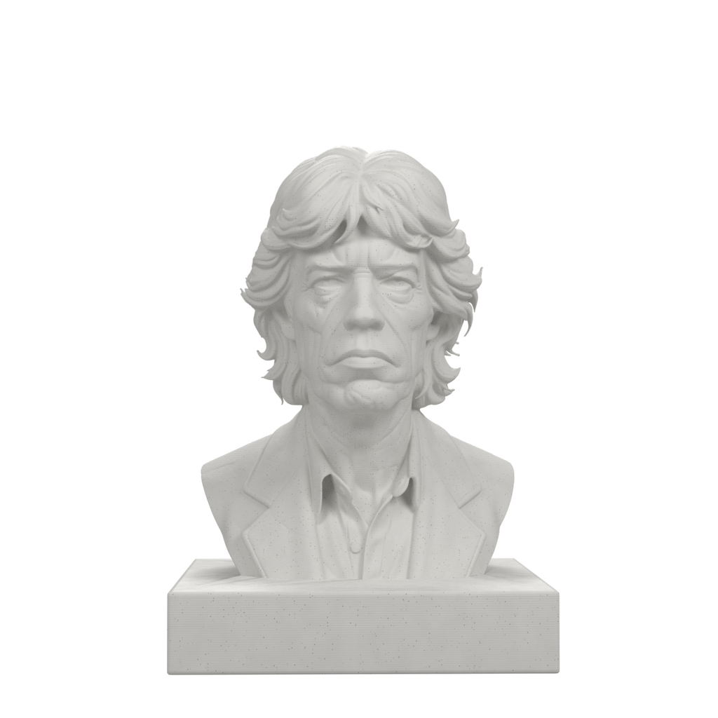 Mick Jagger Bust, Marble Stone finish