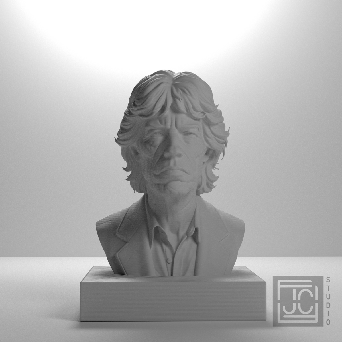 Mick Jagger Bust, studio 0 degree view