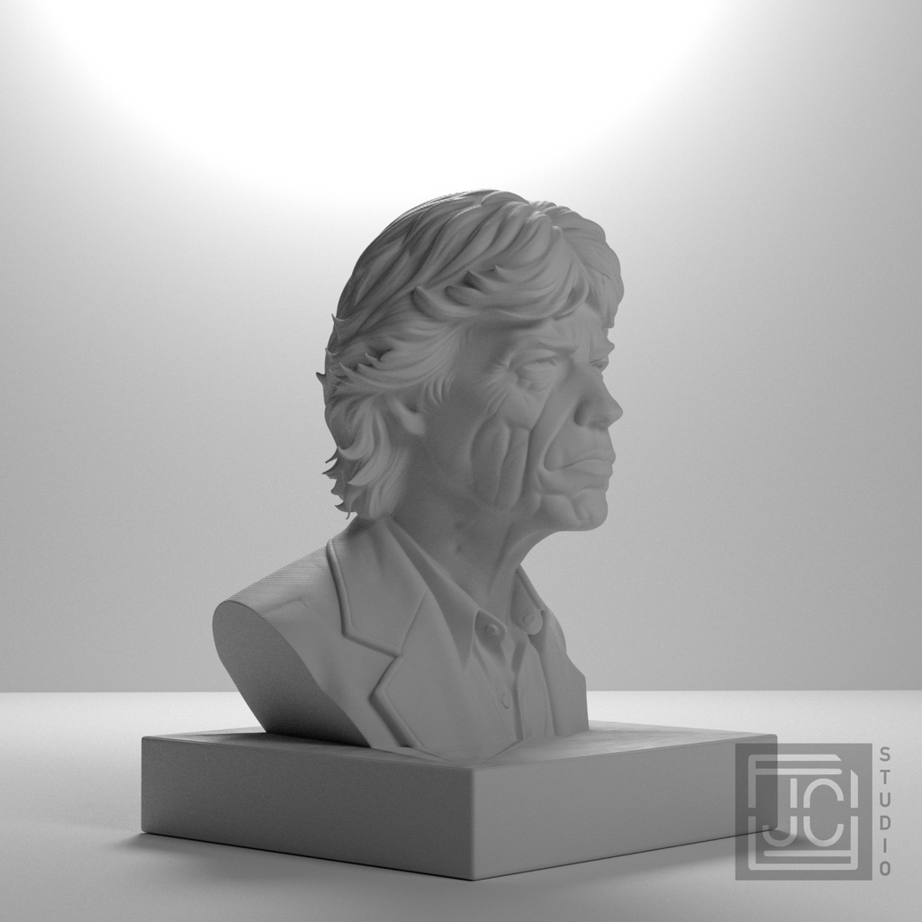 Mick Jagger Bust, studio 45 degree view