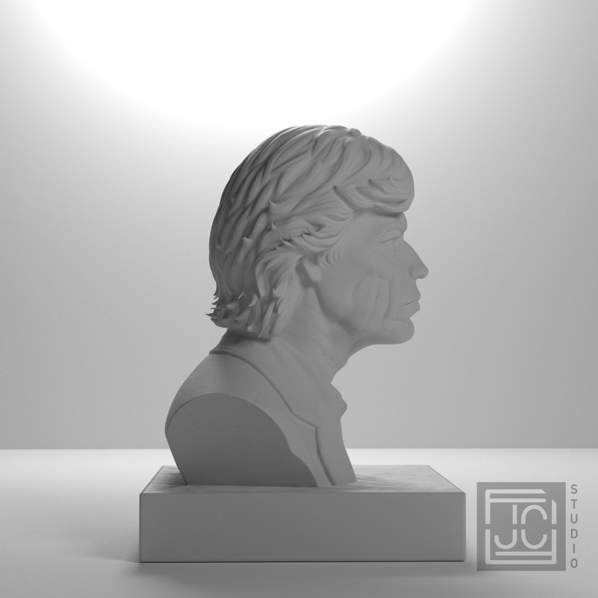 Mick Jagger Bust, studio 90 degree view