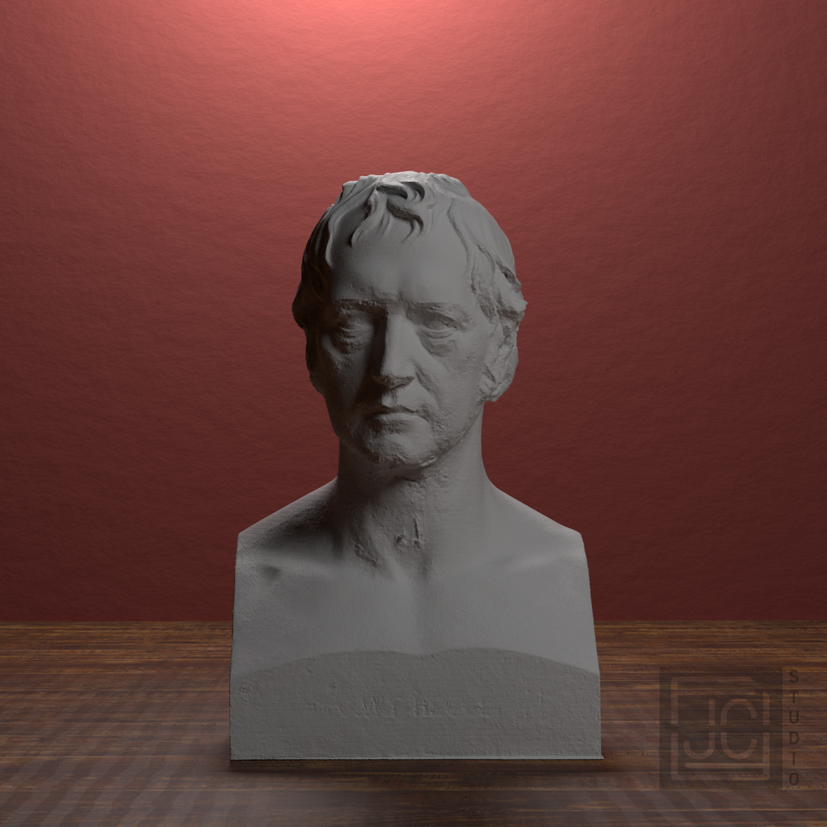 Georg Wilhelm Friedrich Hegel Bust, library 0 degree view