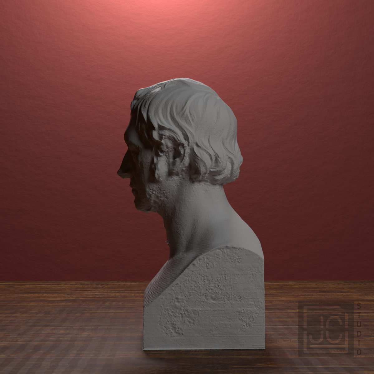 Georg Wilhelm Friedrich Hegel Bust, library 270 degree view