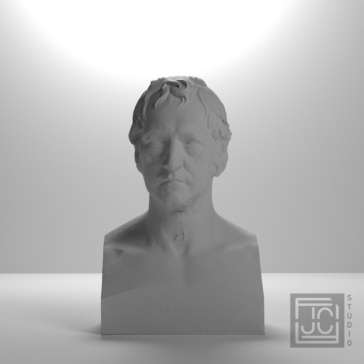 Georg Wilhelm Friedrich Hegel Bust, studio 0 degree view