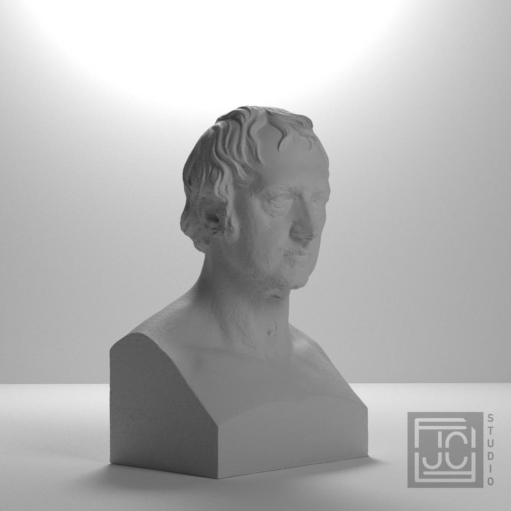 Georg Wilhelm Friedrich Hegel Bust, studio 45 degree view