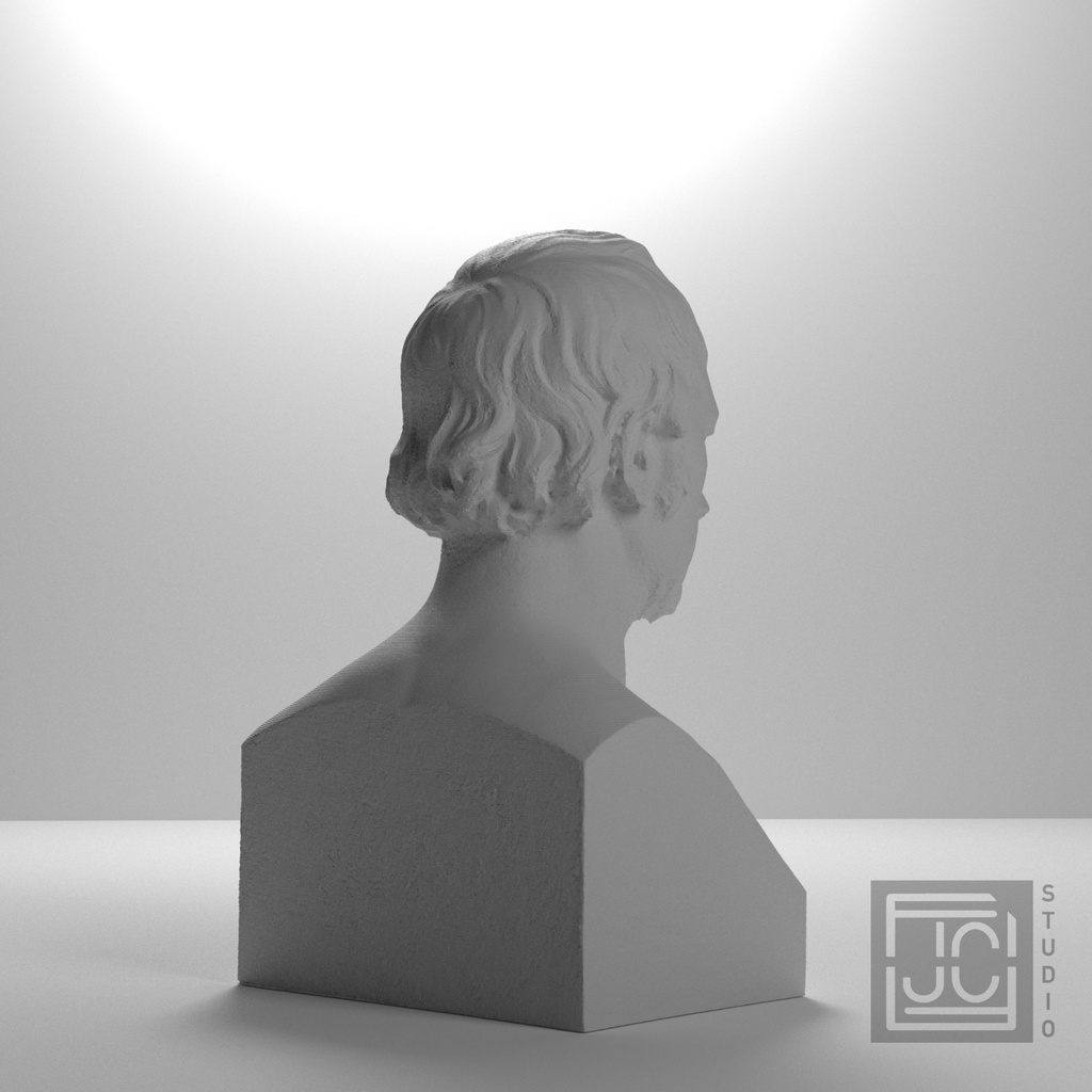 Georg Wilhelm Friedrich Hegel Bust, studio 135 degree view