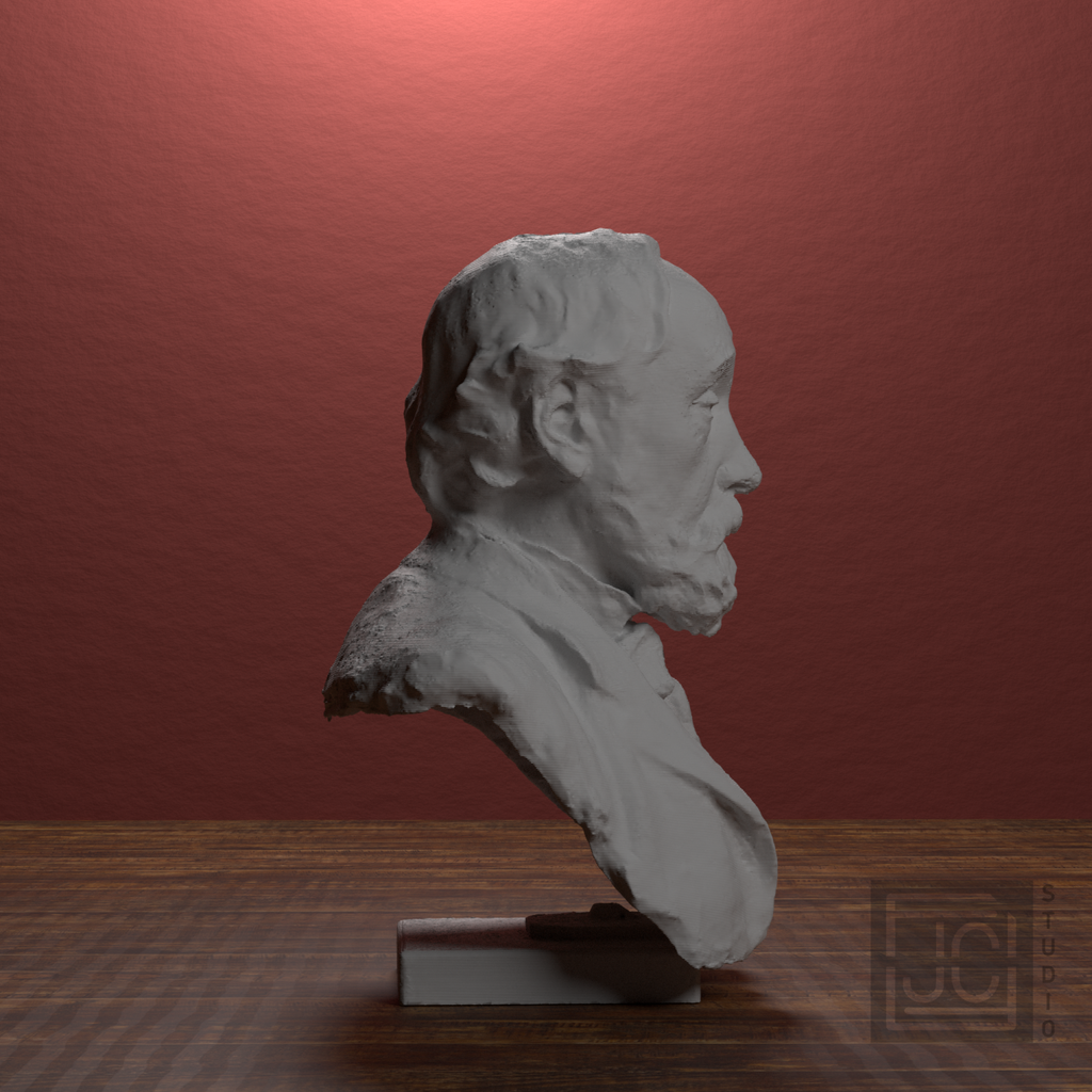 Edgar Degas Bust, library 90 degree view