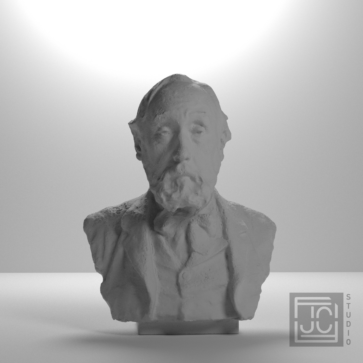 Edgar Degas Bust, studio 0 degree view