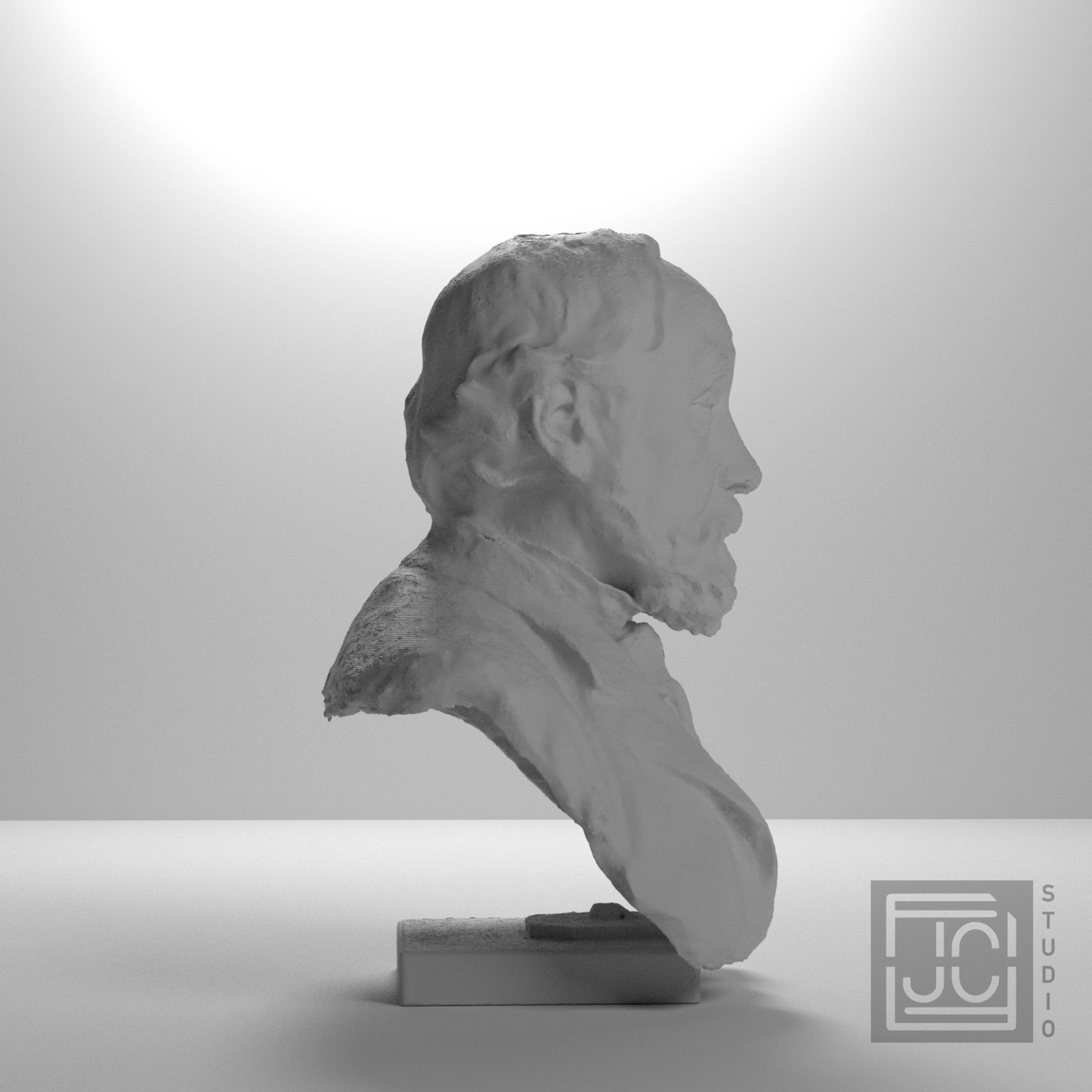 Edgar Degas Bust, studio 90 degree view