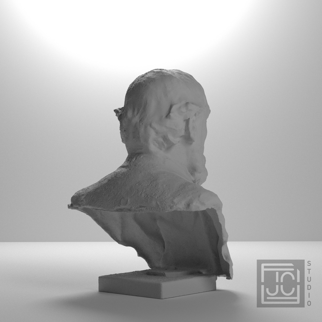 Edgar Degas Bust, studio 135 degree view