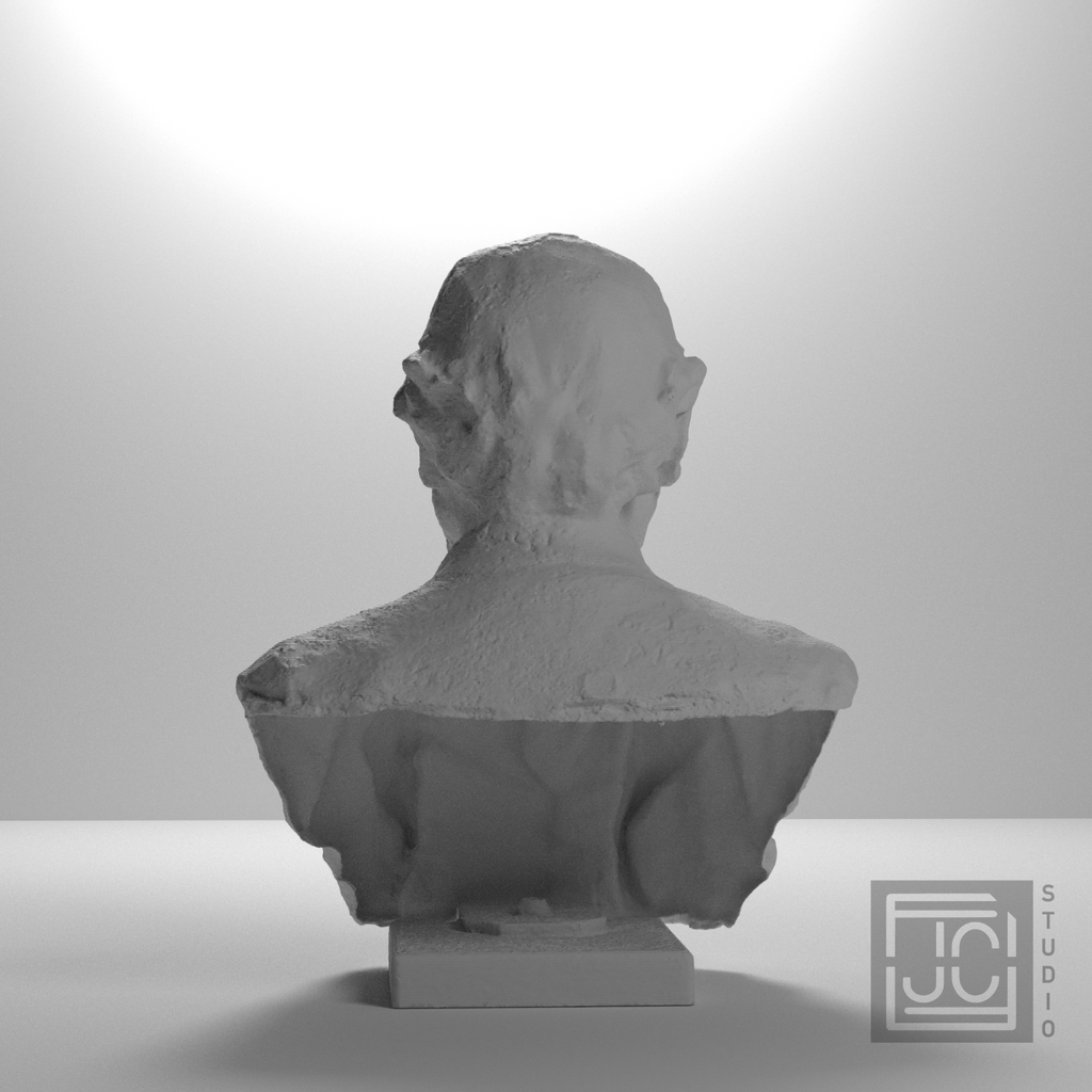 Edgar Degas Bust, studio 180 degree view