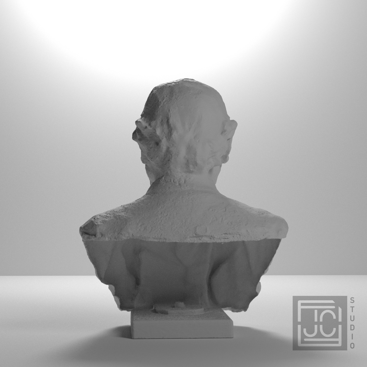 Edgar Degas Bust, studio 180 degree view