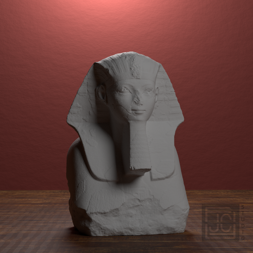Hatshepsut Sphinx Head and Shoulders, library 0 degree view
