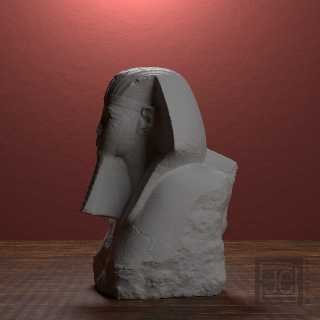 Hatshepsut Sphinx Head and Shoulders, library 270 degree view