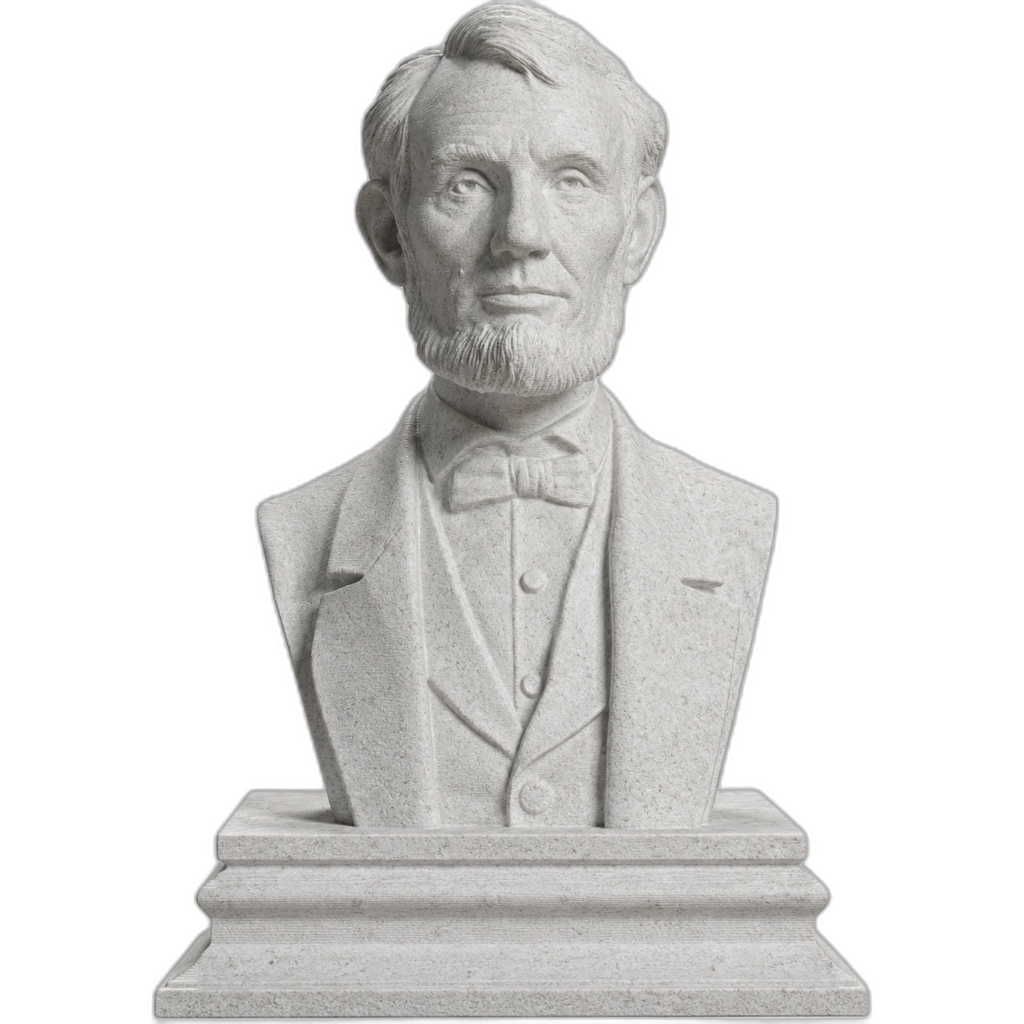 Abraham Lincoln Marble Stone collectible bust