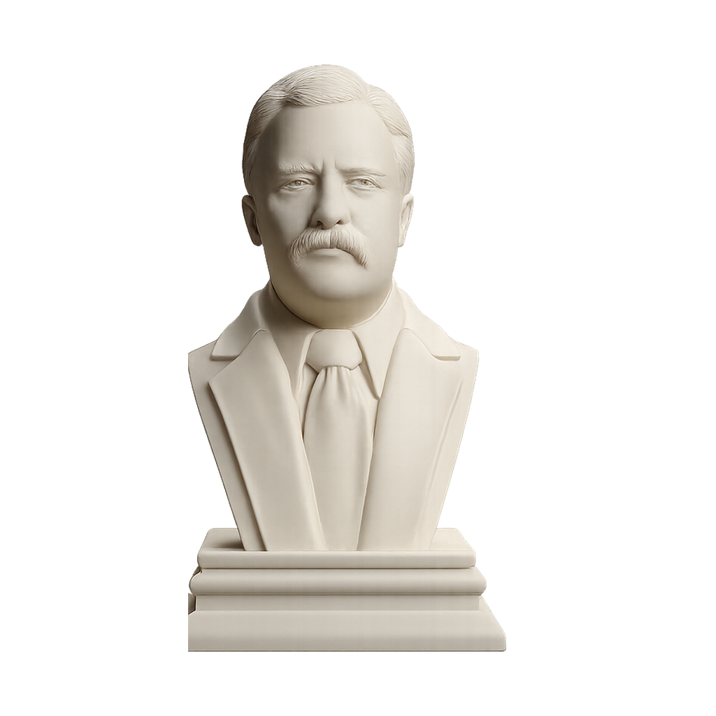 Theodore Roosevelt Ivory White collectible bust