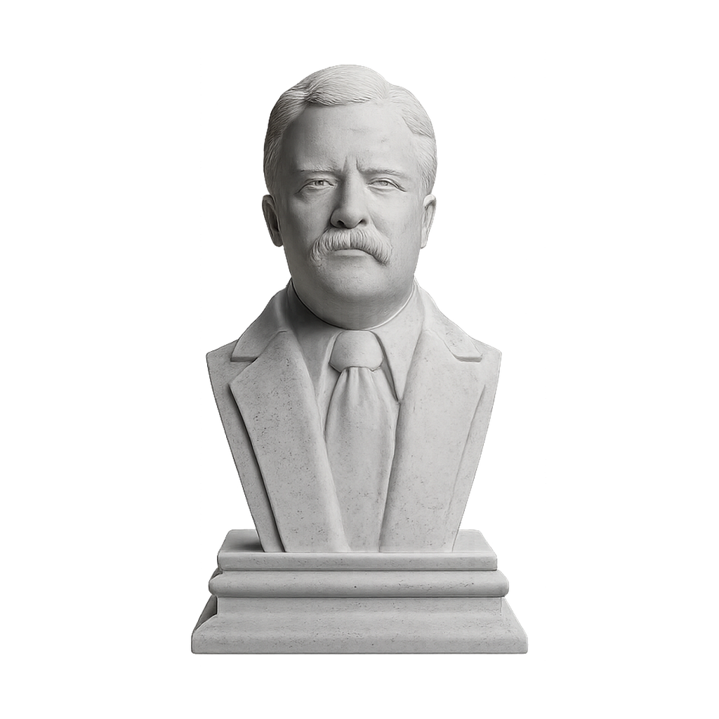 Theodore Roosevelt Marble Stone collectible bust