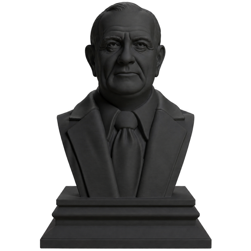 Lyndon B. Johnson Charcoal Black collectible bust
