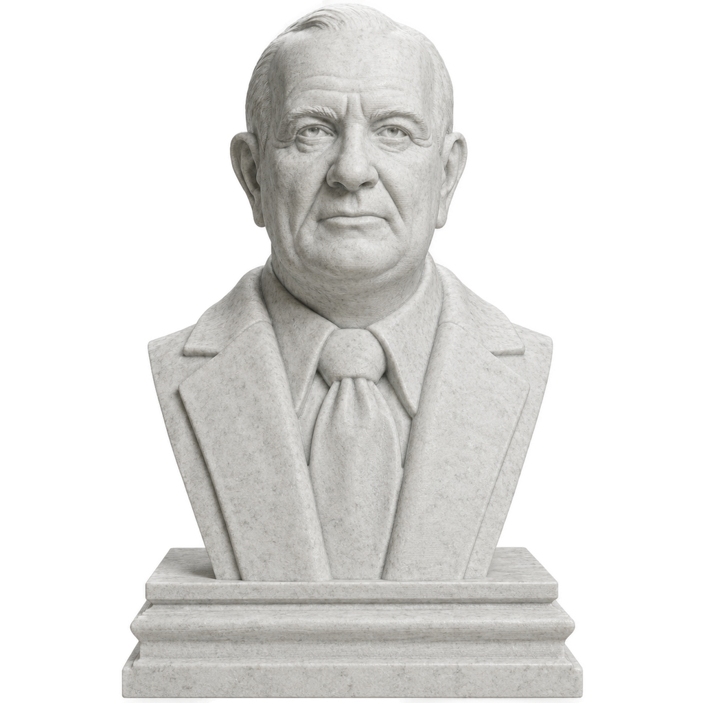 Lyndon B. Johnson Marble Stone collectible bust