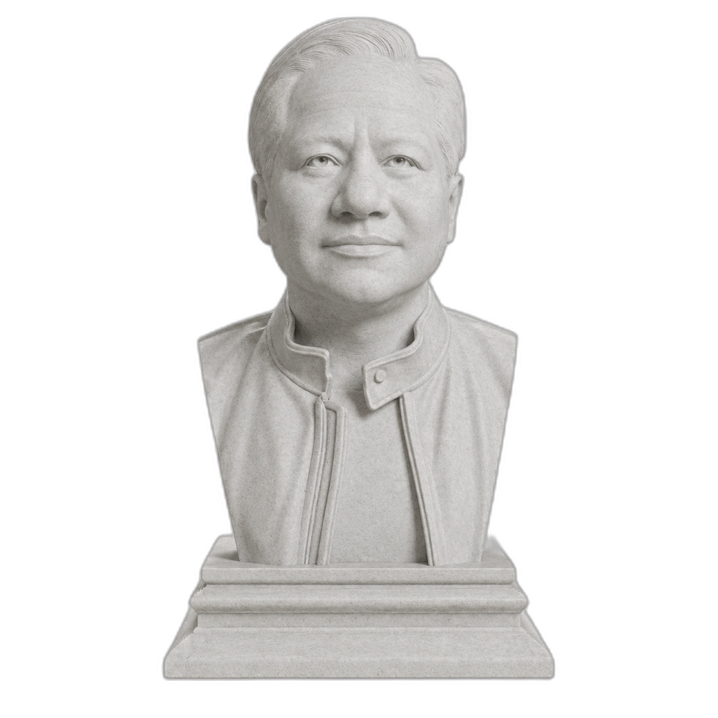 Jensen Huang Marble Stone collectible bust